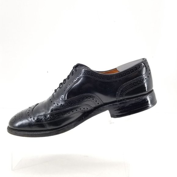 Allen Edmonds McAllister Black Leather Dress Shoes 6215 Sz 8 E Wingtip - Picture 3 of 8